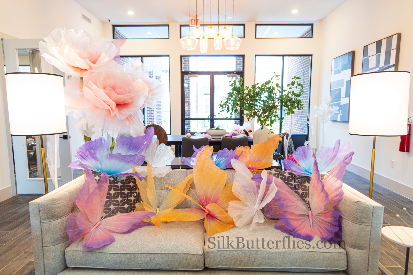 Decor with Giant Silk Butterflies