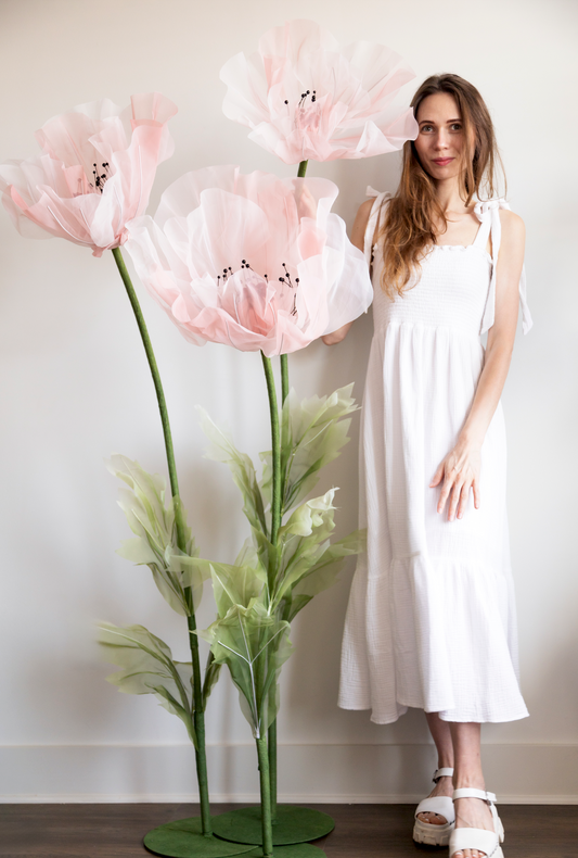 Luxury Store Window decor - Giant Pink Flowers Handmade of Silk
