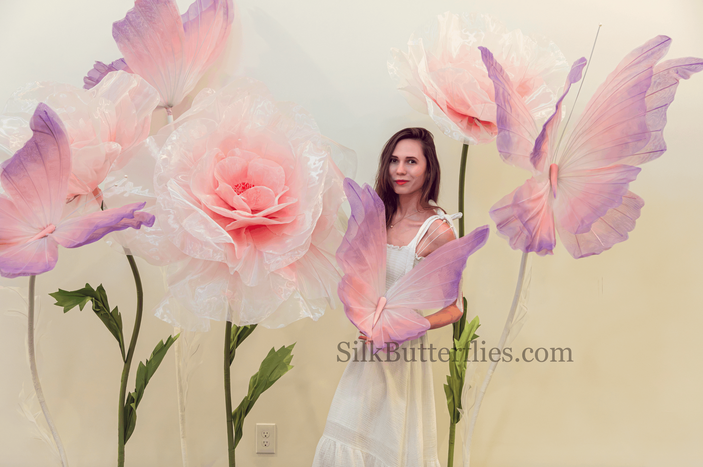 Giant Purple Silk Butterfly Decor