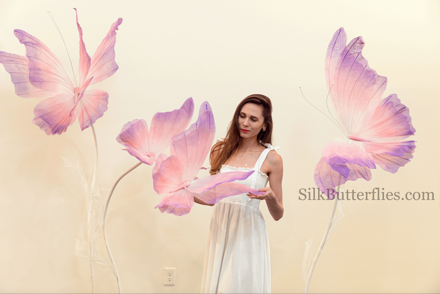 Giant Purple Silk Butterfly Decor