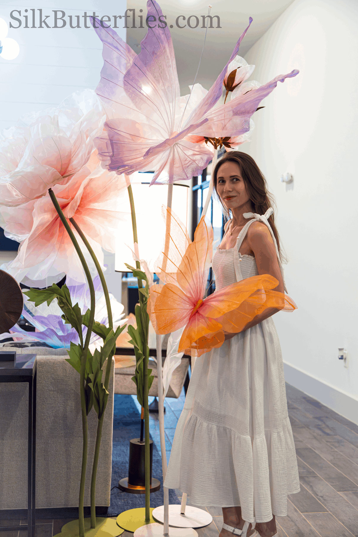 Giant Purple Silk Butterfly Decor