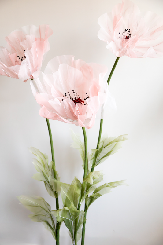 Luxury Event decor - Giant Pink Flowers Handmade of Silk