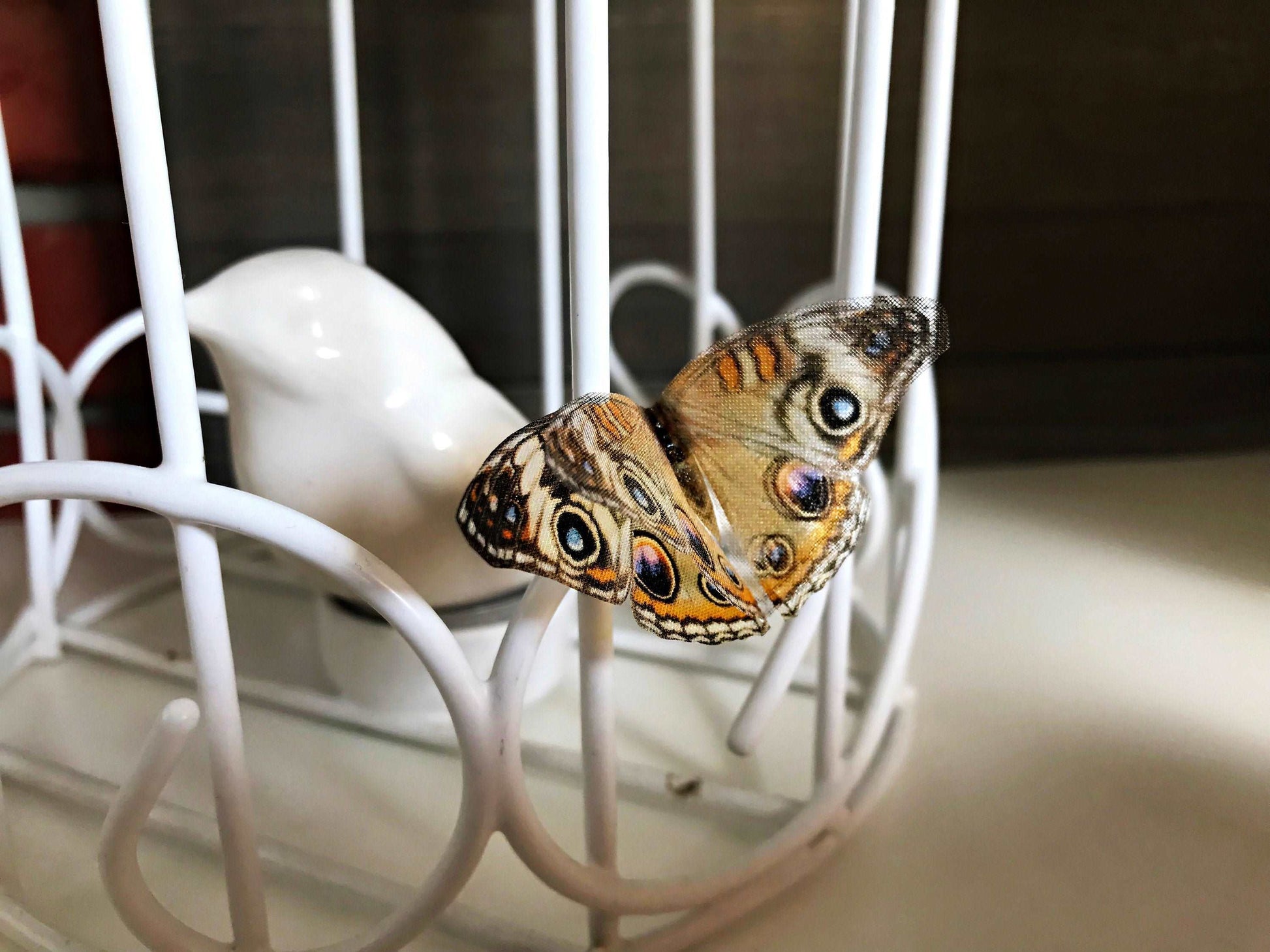 Ring with "Gentle Touch" Butterfly - Silk Butterflies