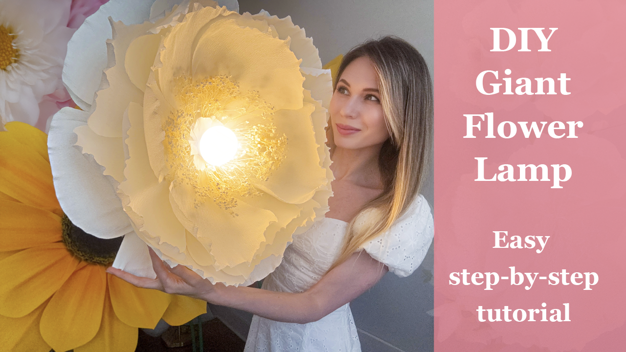 DIY Giant Flower Lamp: Templates from Video Tutorial + Materials Checklist