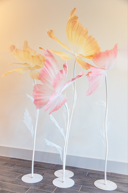 Ready Stem with base for Giant Flowers and Butterflies, Curvy Stem Keeps Shape