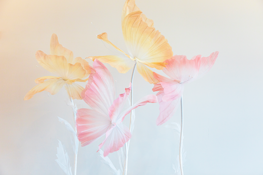 Giant Pink and Yellow Butterflies for event decor