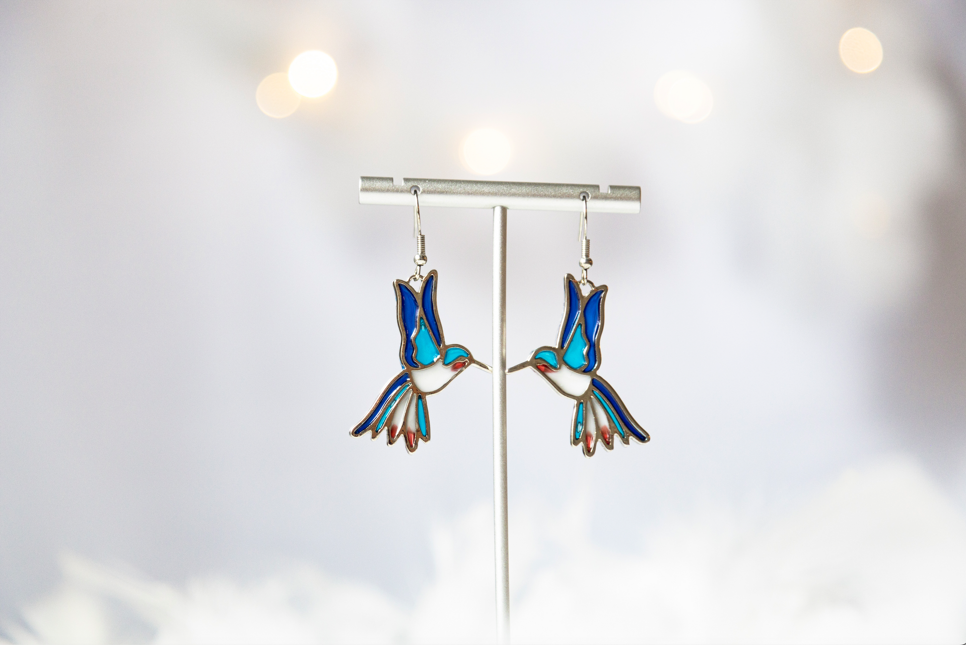 Handmade hummingbird earrings