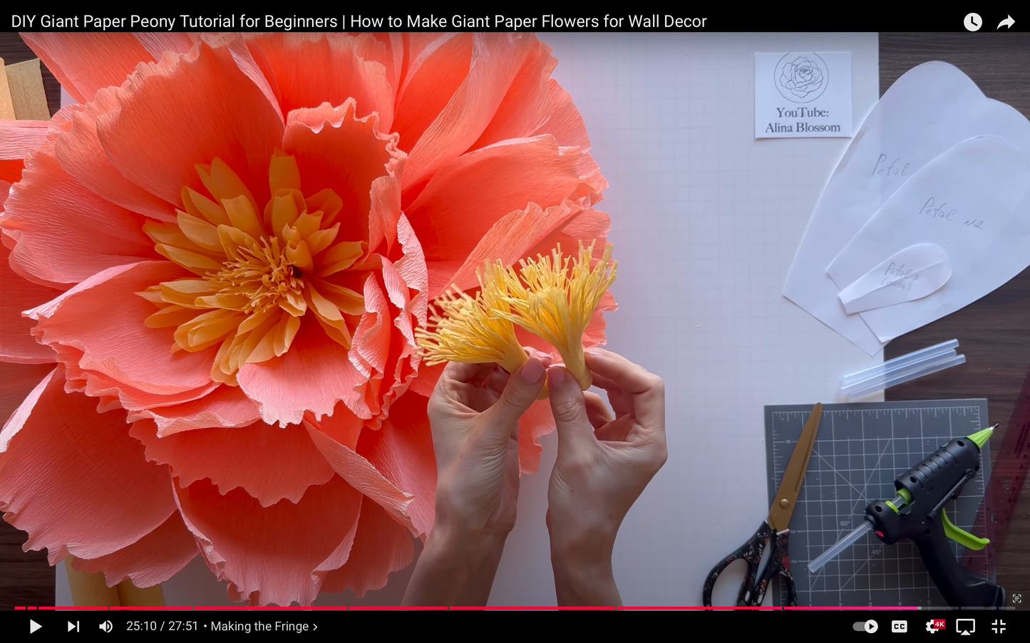 DIY Giant Paper Peony: Templates from Video Tutorial