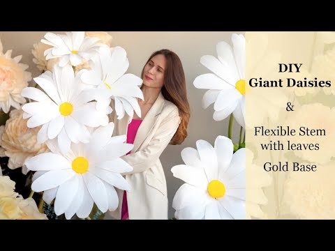 DIY Giant Paper Daisy: Templates + 10 Sizes Measurements Chart + Video Tutorial