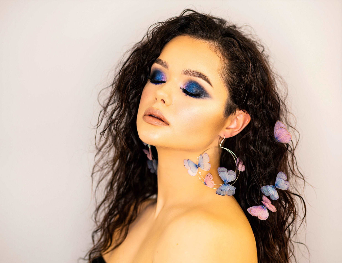Light Blue Butterfly Hairpins for Unique Hairstyle - Silk Butterflies