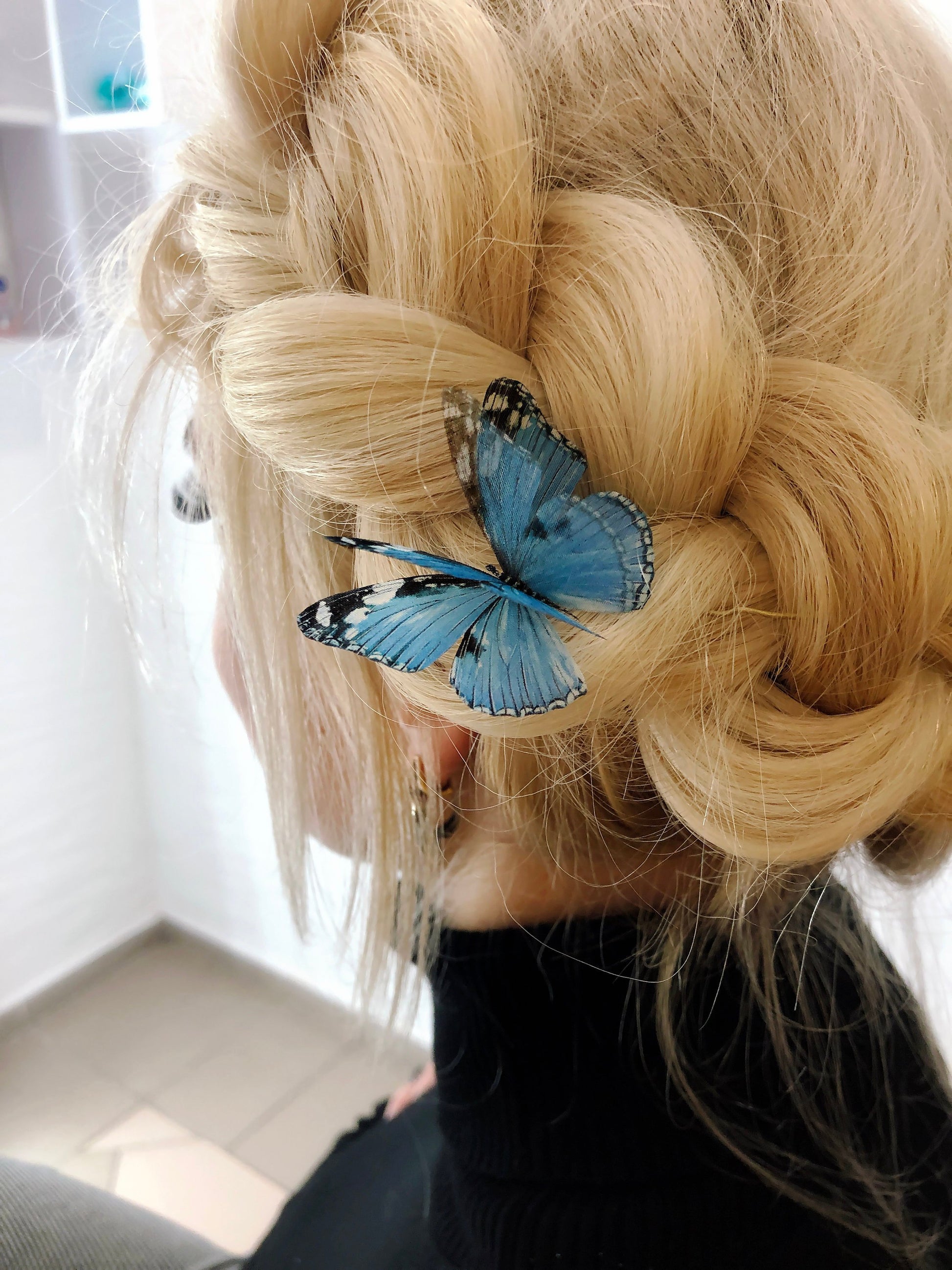 Sapphire Butterfly HairPin - Silk Butterflies