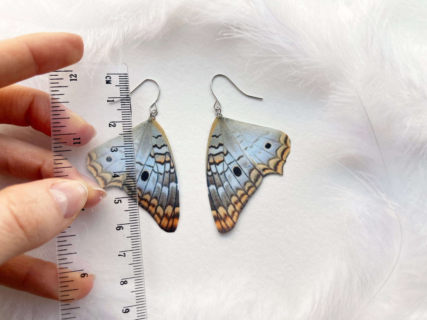 Y2K Style Wing Earrings in Baby Blue