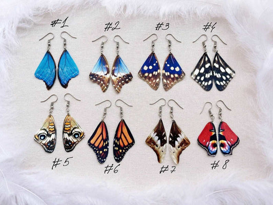 Lightweight Butterfly Wings Earrings with Transparent Effect