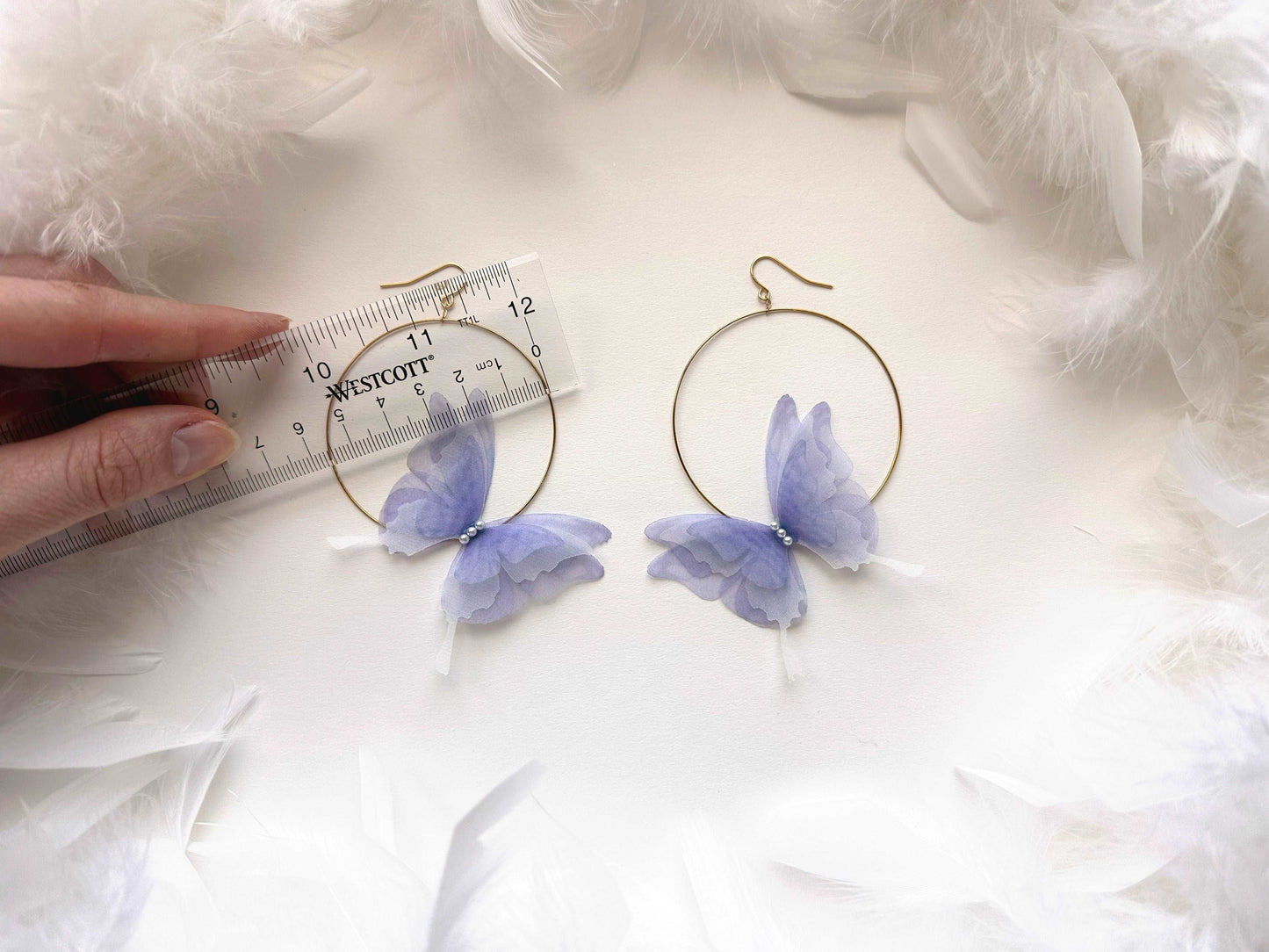 Size of butterfly hoop earrings
