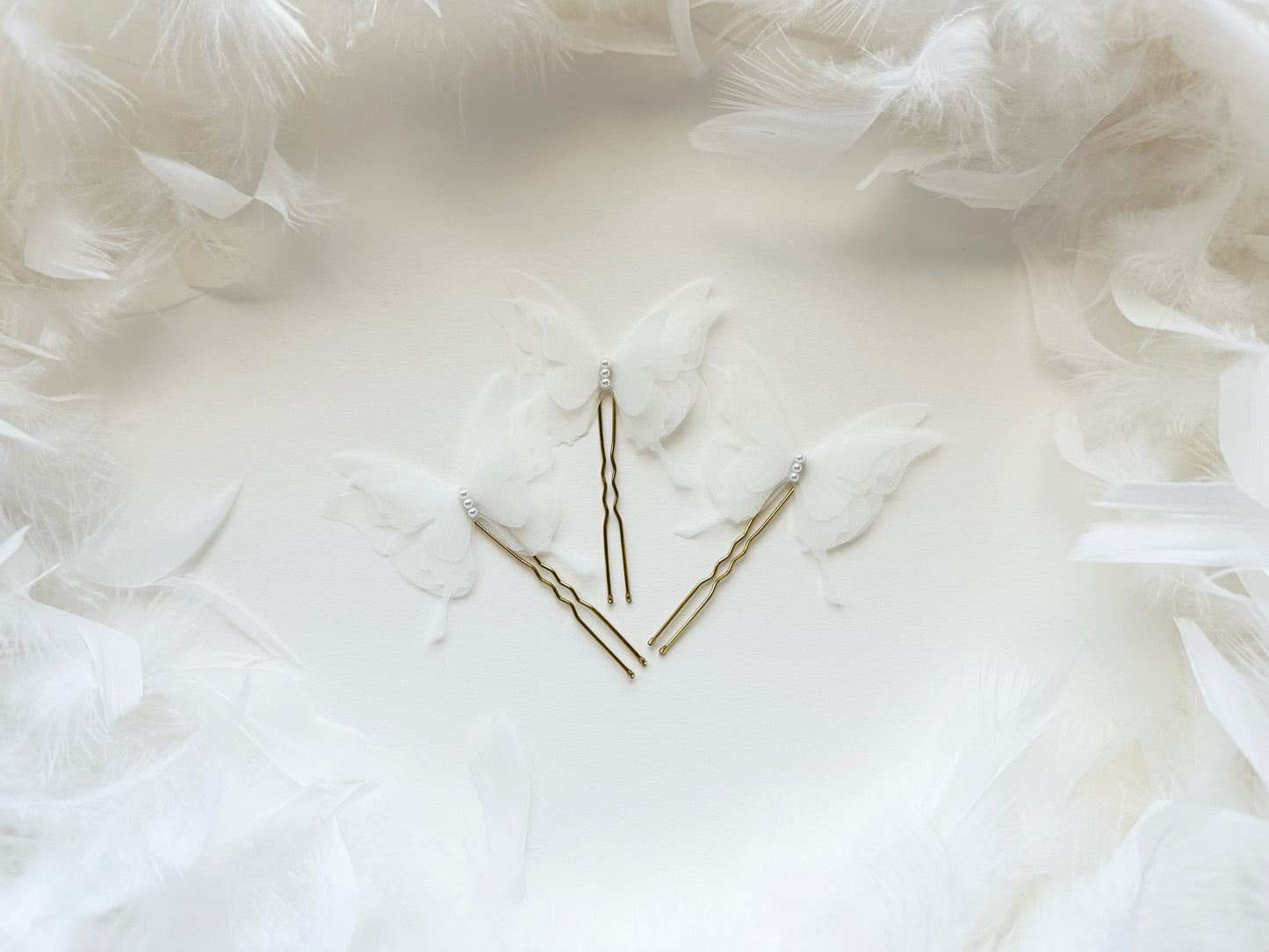 Whimsical butterfly hair accessories for a fairy tale wedding