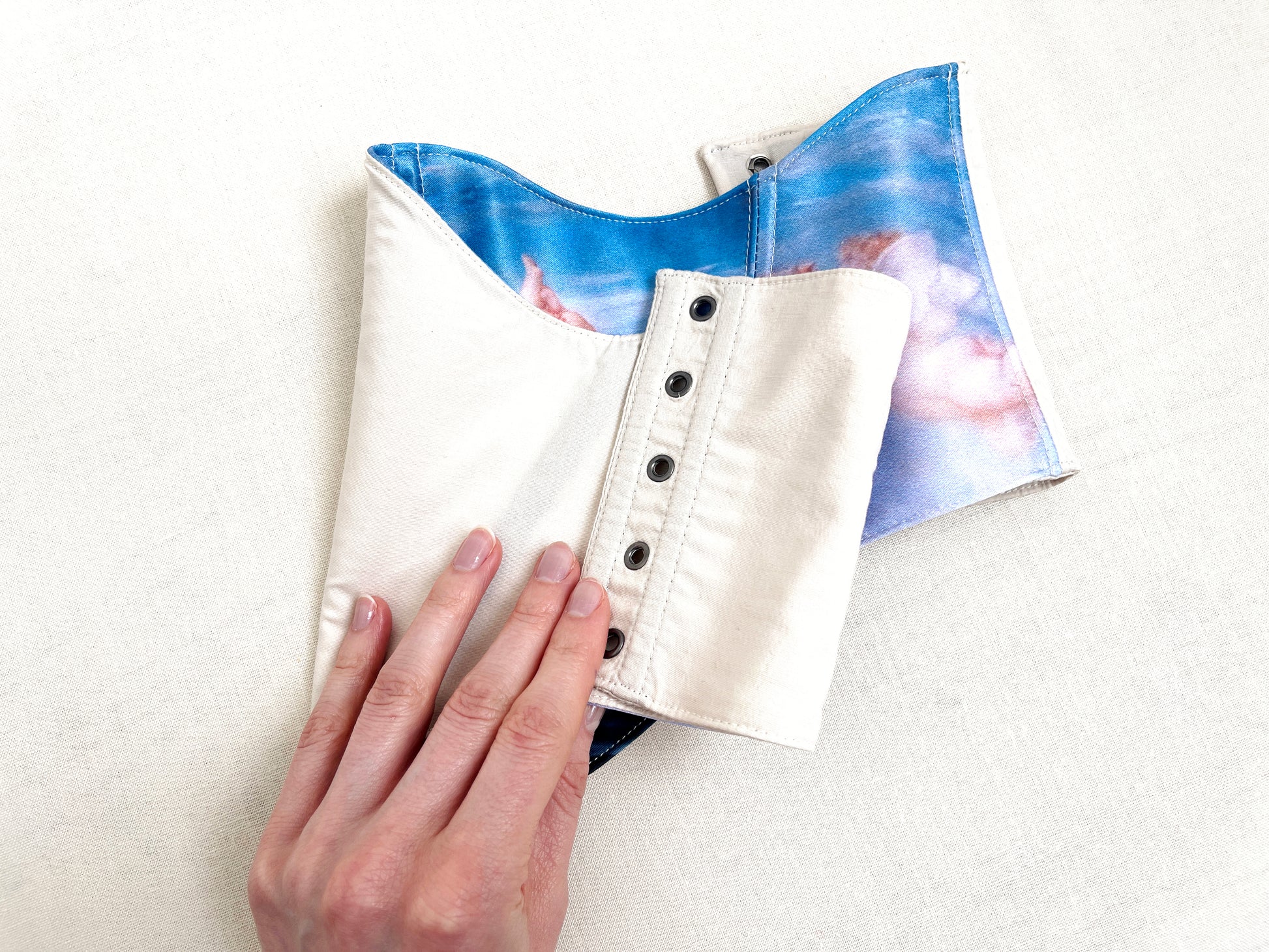 Close-up of lacing on Cabanel-inspired corset belt