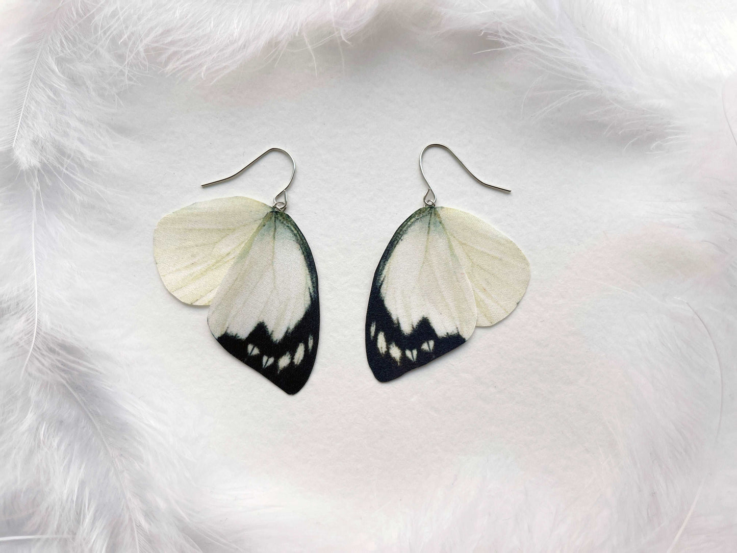 Ivory wing earrings for butterfly lovers
