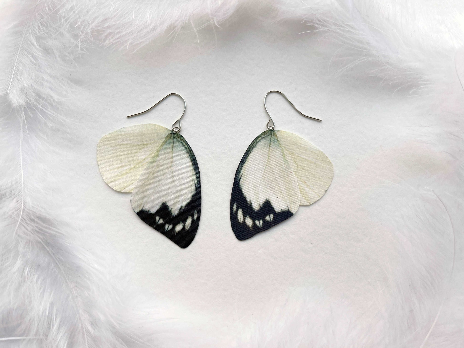 Ivory wing earrings for butterfly lovers