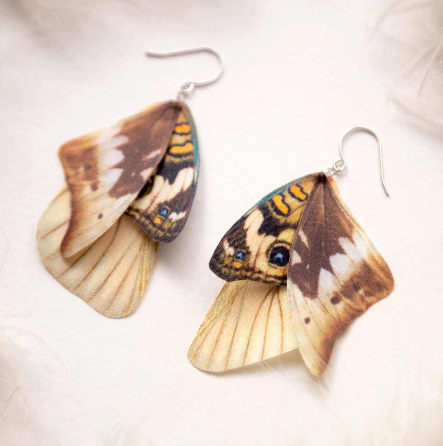 Funky moth earrings with delicate wings