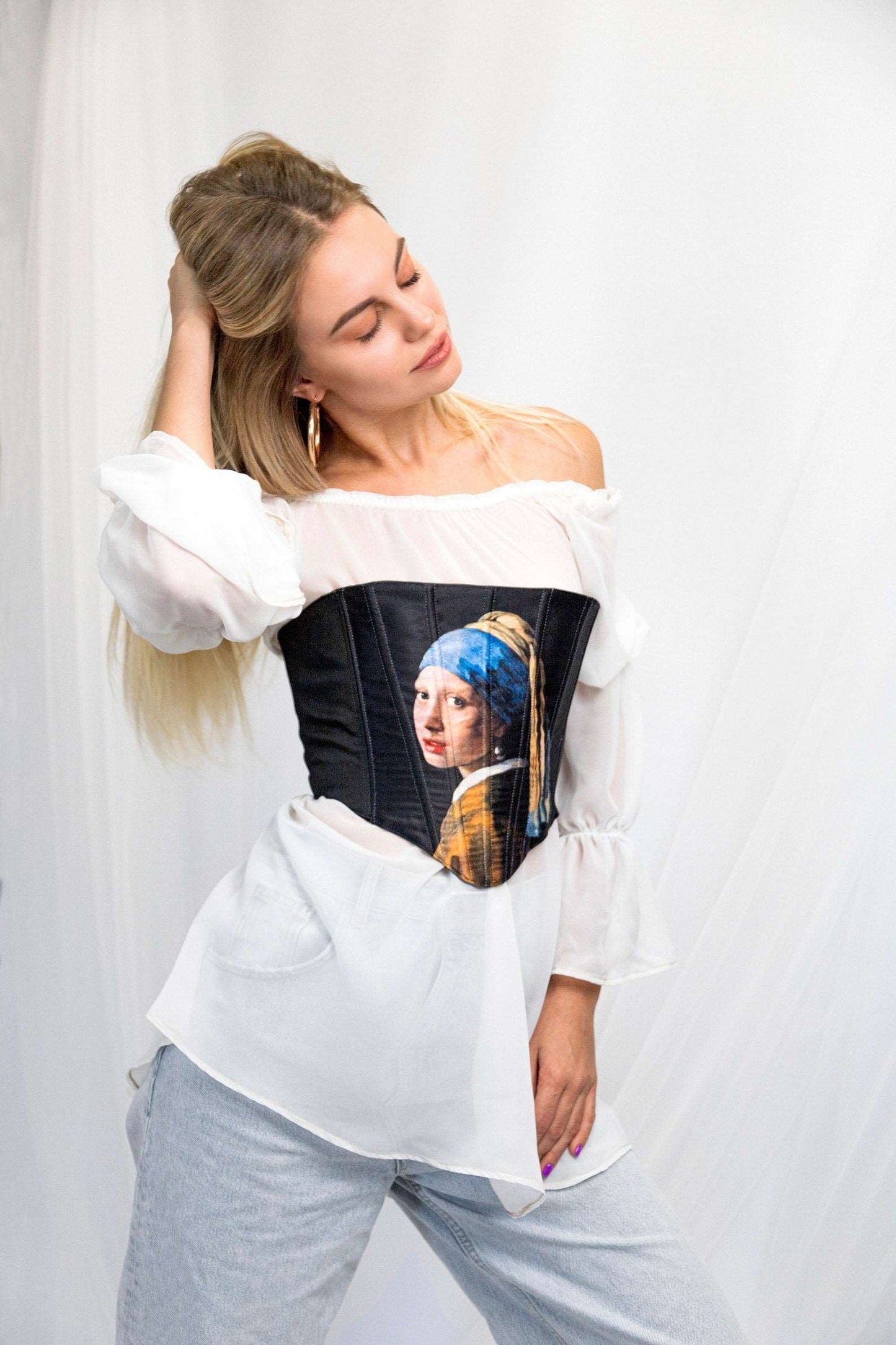 Beautiful cottagecore corset top, perfect for historical fashion lovers