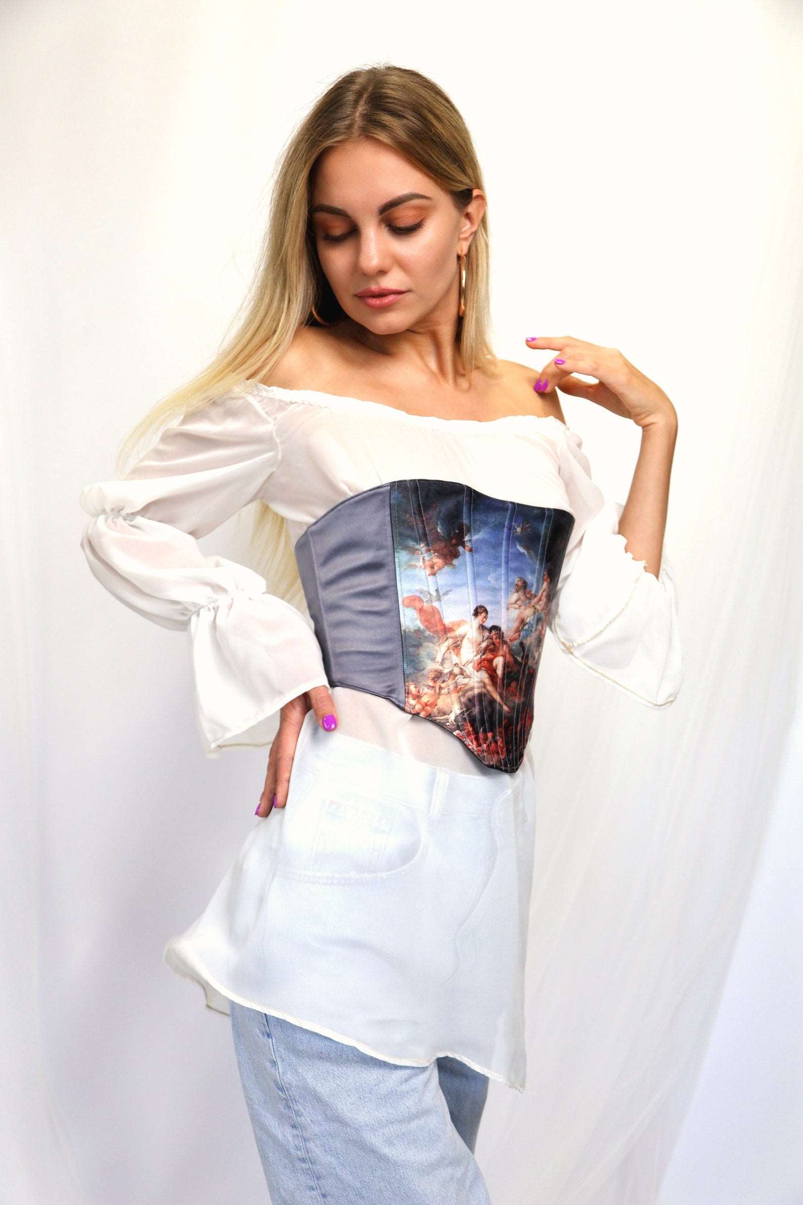 Renaissance-inspired lace up overcast corset