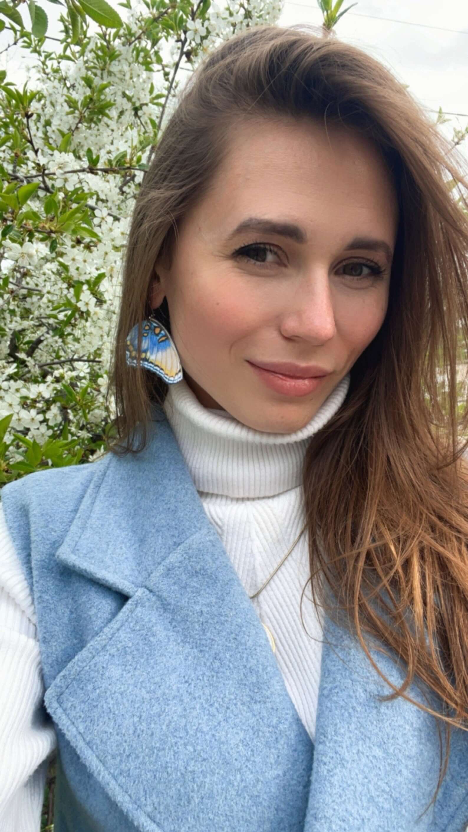 Fashionable Blue Butterfly Earrings for Girls