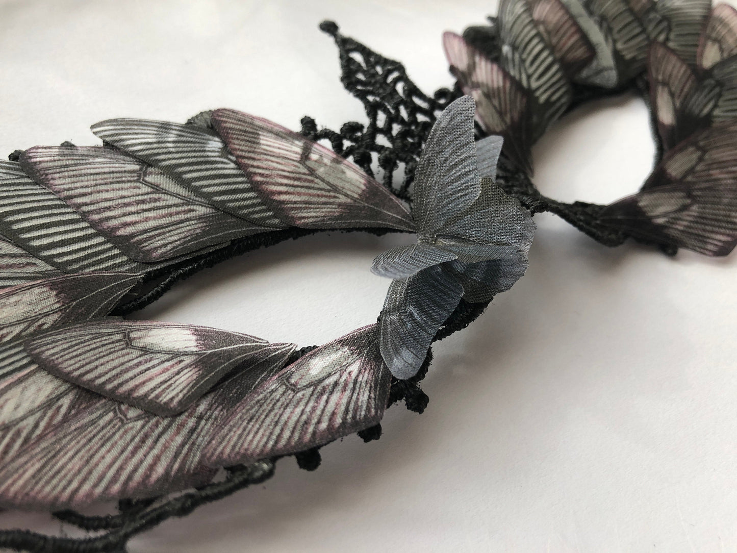 Mask of Silk Butterflies "Maleficent" - Silk Butterflies