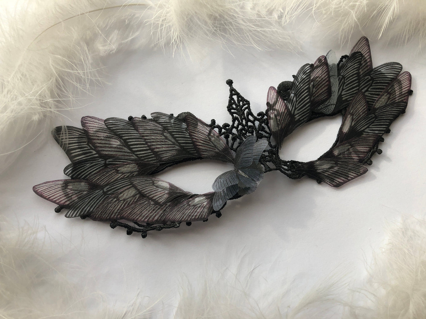 Mask of Silk Butterflies "Maleficent" - Silk Butterflies