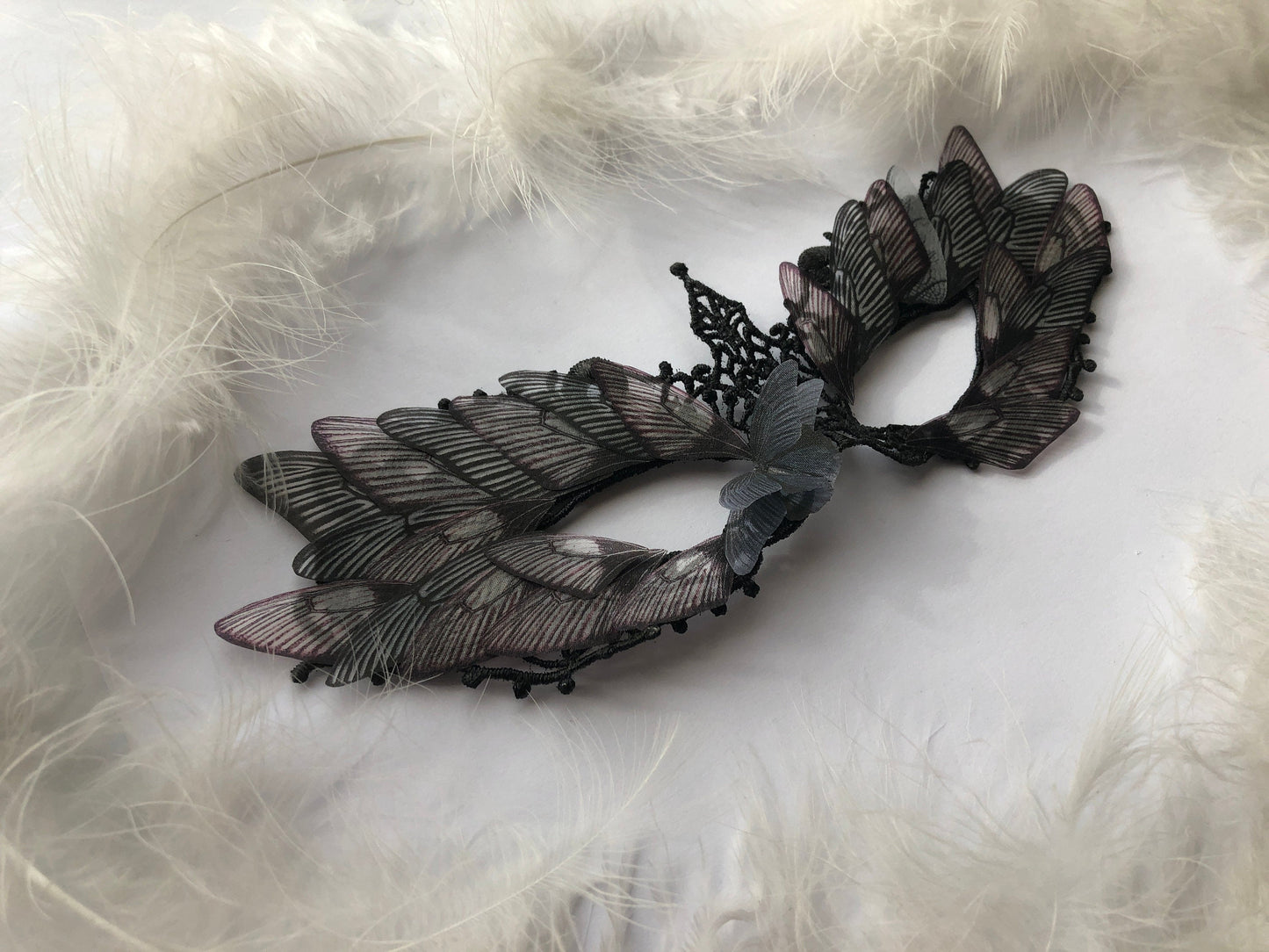 Mask of Silk Butterflies "Maleficent" - Silk Butterflies
