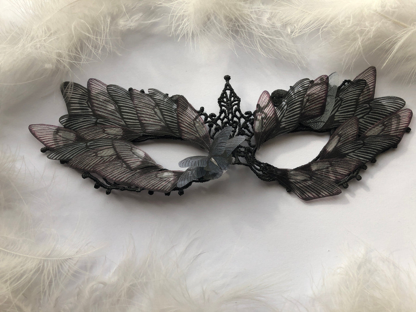 Mask of Silk Butterflies "Maleficent" - Silk Butterflies