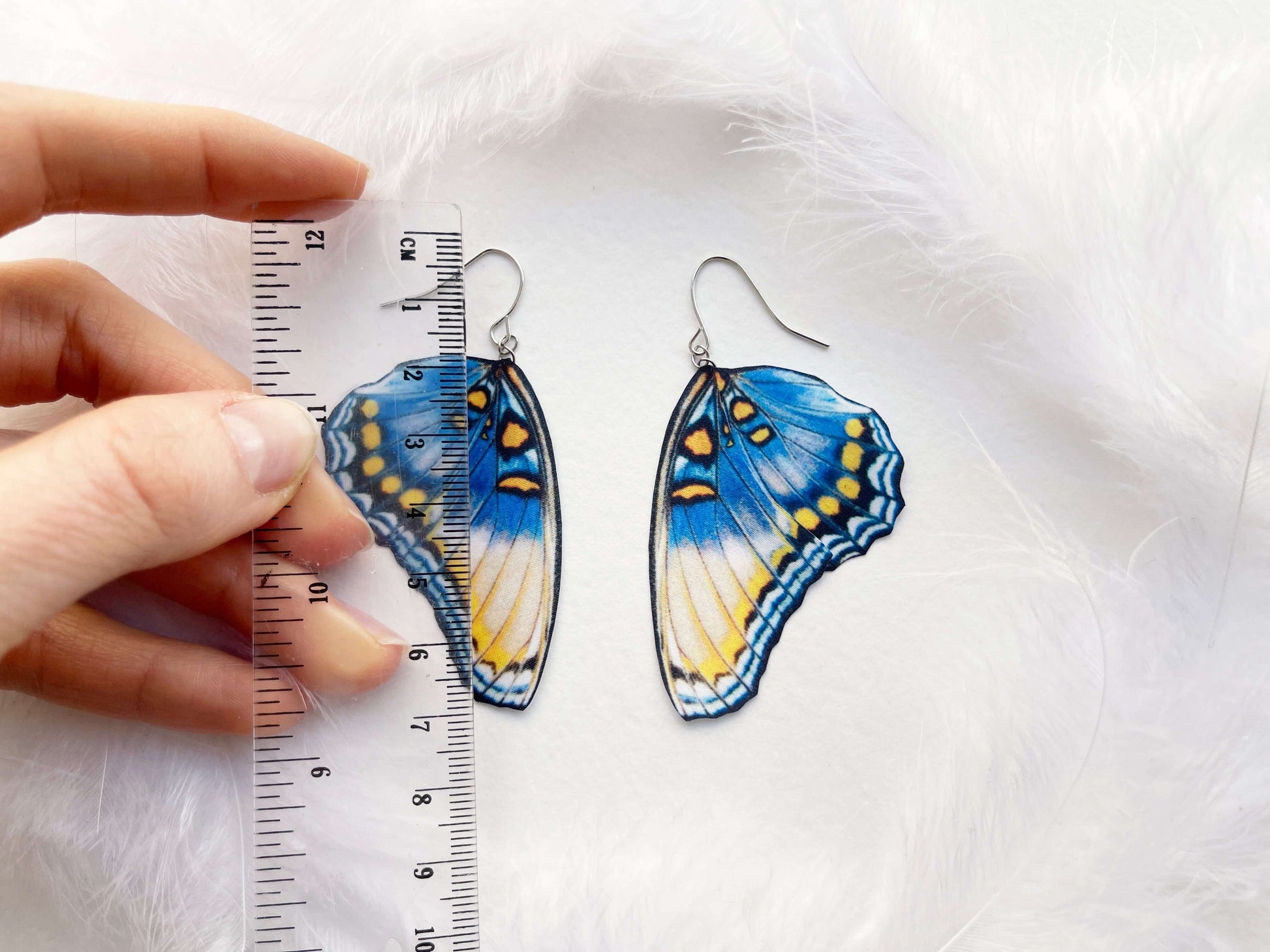Blue Bug Earrings with Butterfly and Moth Wings