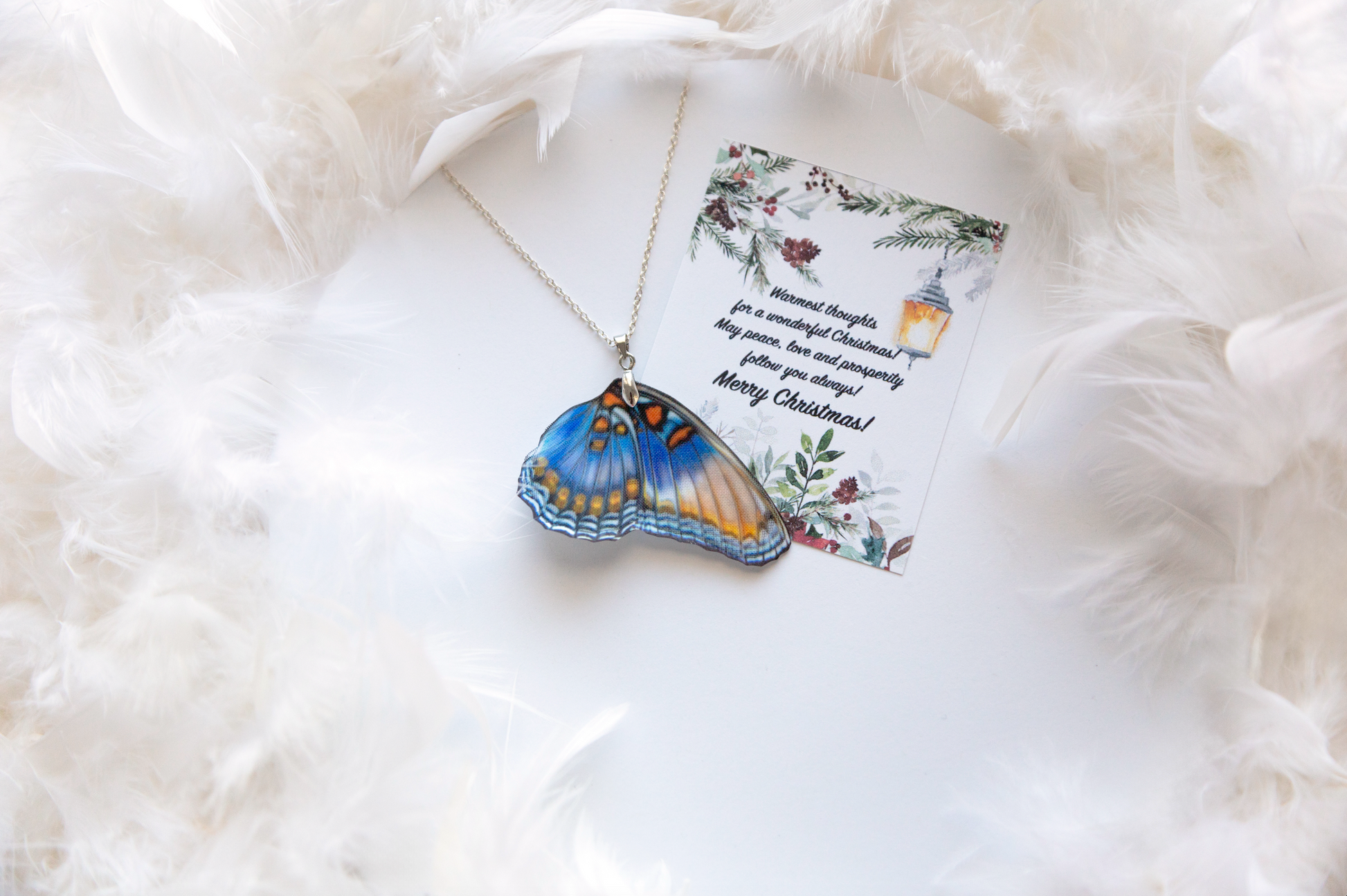 pendant necklace butterfly wing