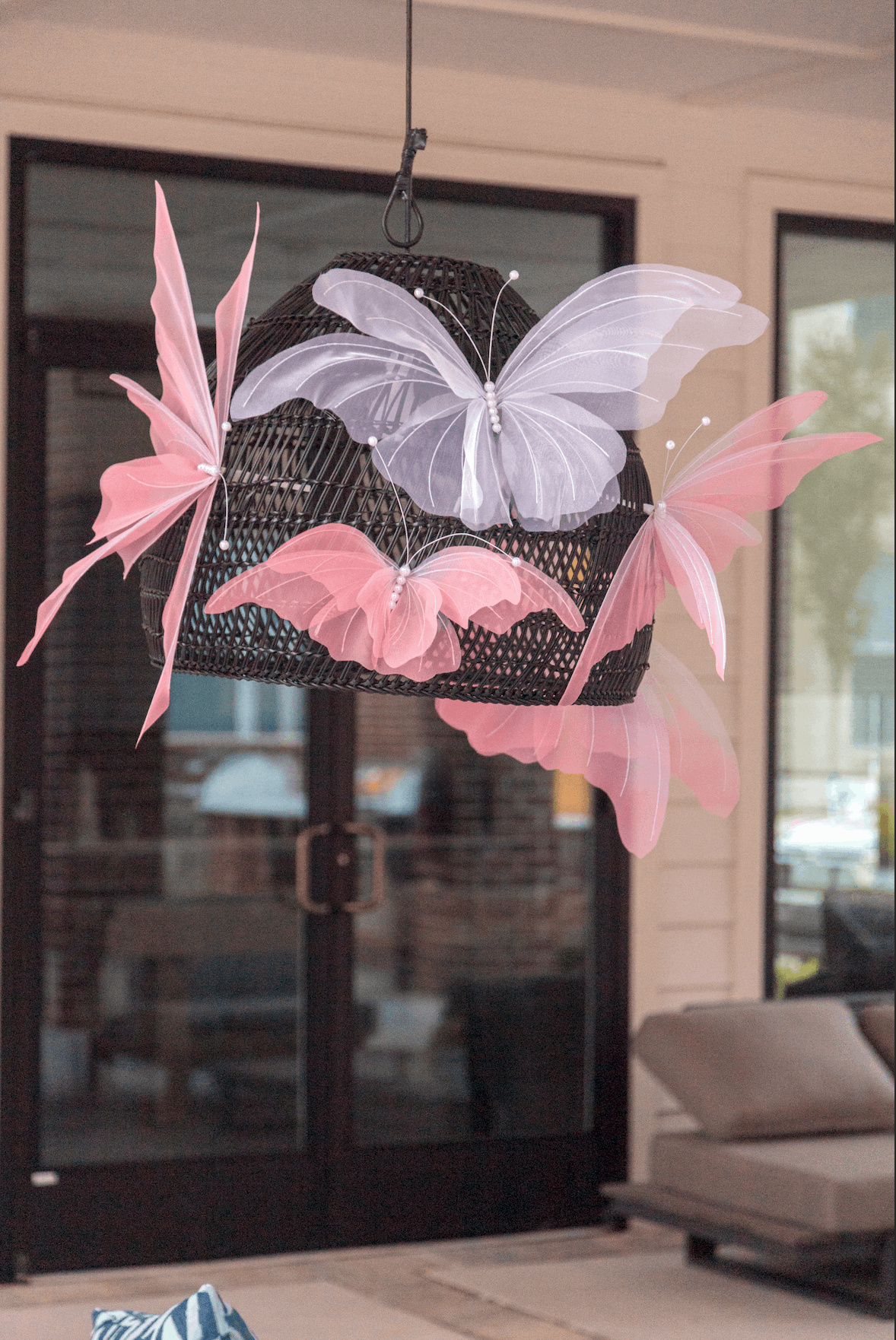 Handmade silk butterfly decor