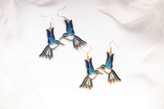 Gift earrings for a friend who loves hummingbirds