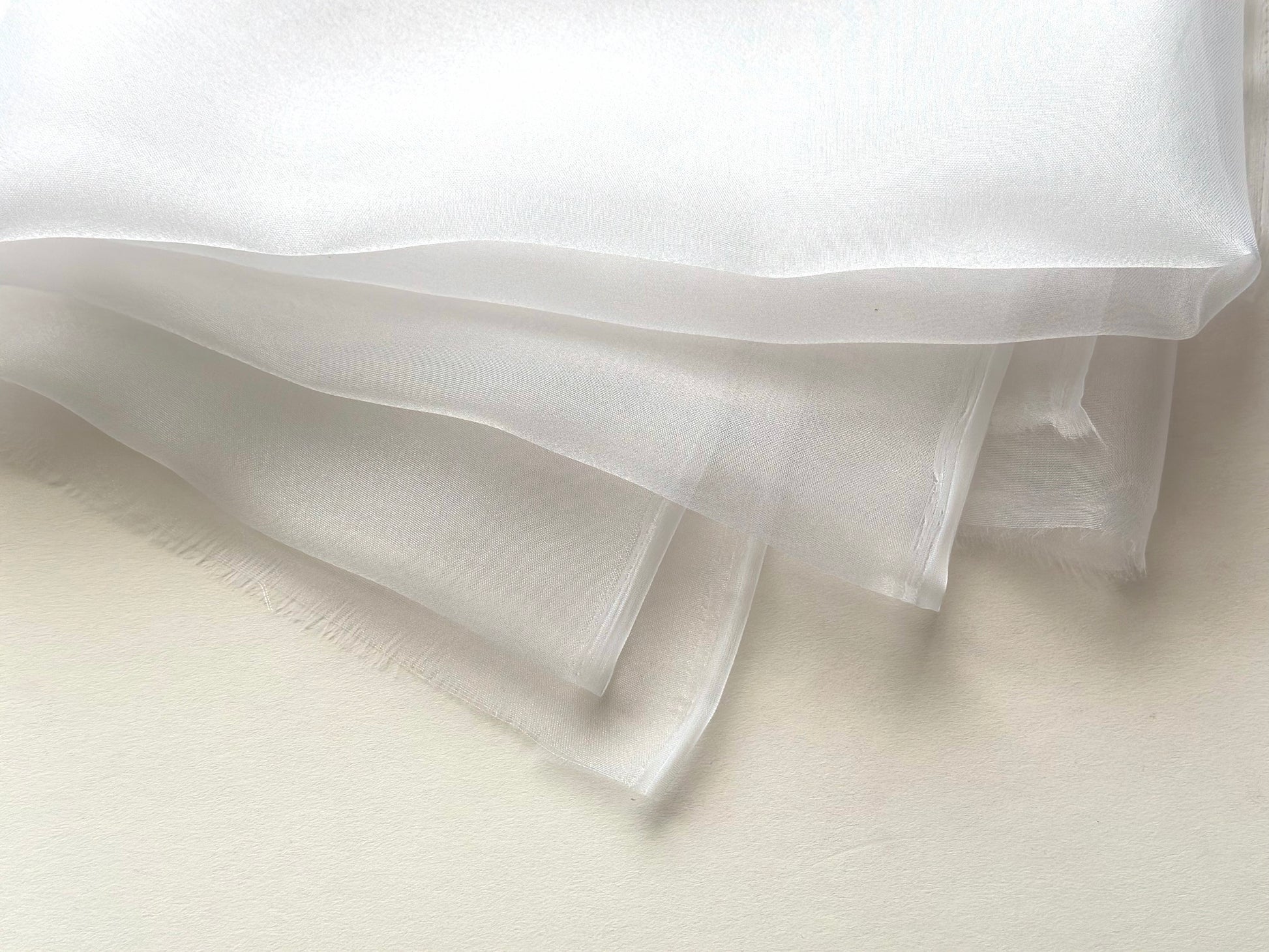 white silk organza fabric —