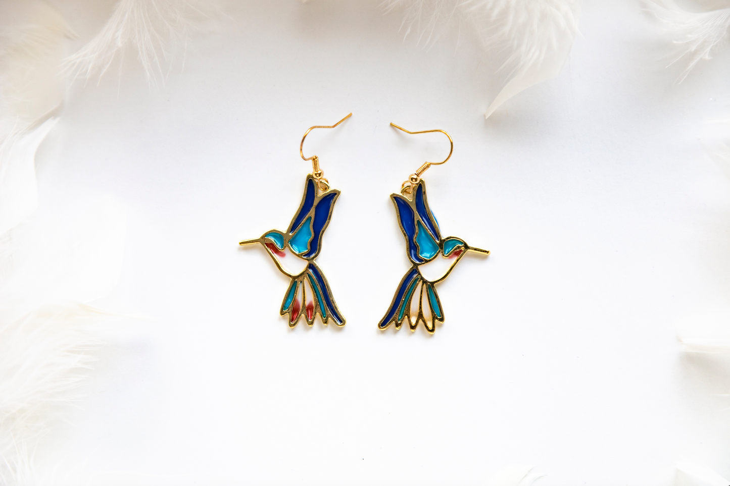 Gold hummingbird earrings perfect for back to school
