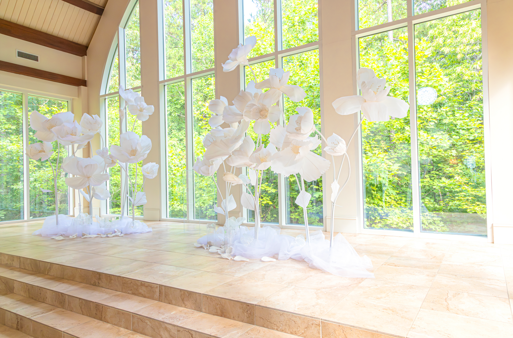 Giant White Flowers wedding decor