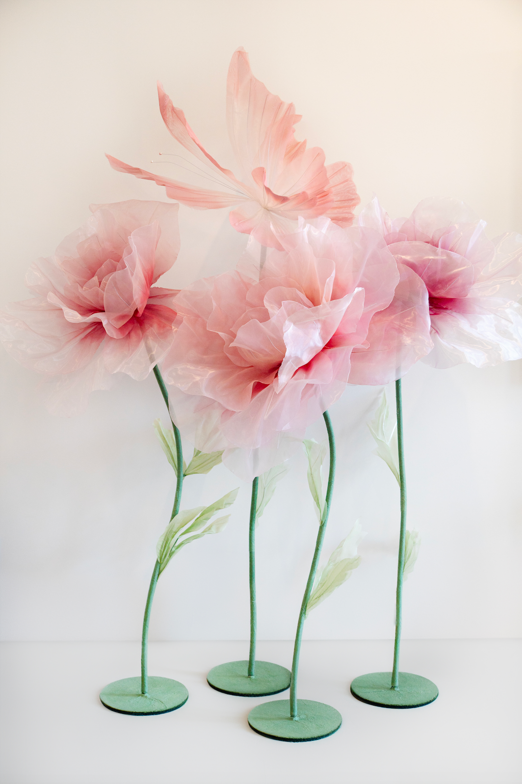 Giant Silk Flowers with bendable stems and bases shipping from US