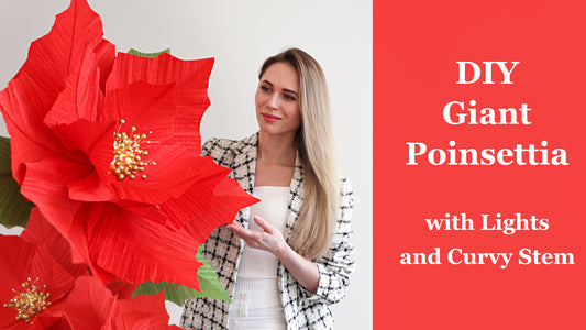 DIY Giant Poinsettia for Christmas decor. Templates and online tutorial.