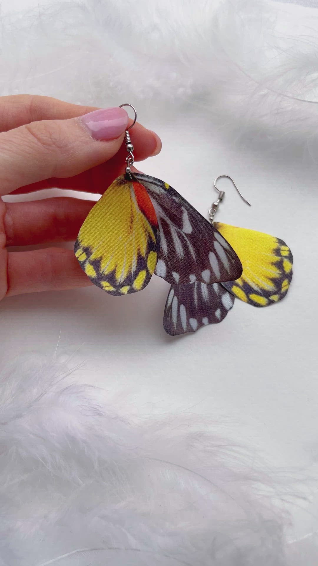 Aesthetic Earrings with Cute Yellow Butterfly Wings