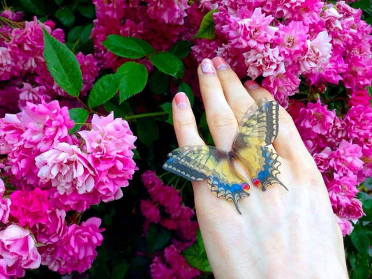 Handmade Swallowtail Butterfly Ring with adjustable band