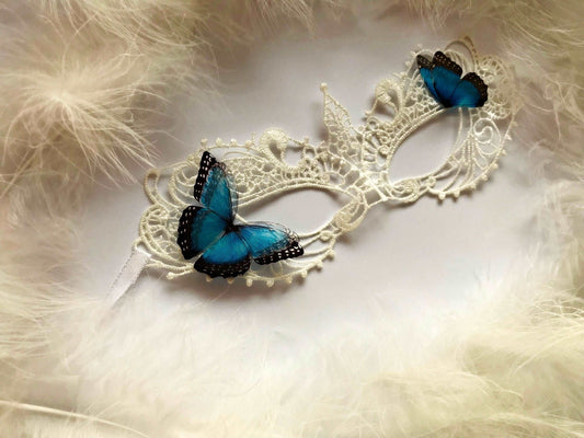 Masquerade Mask with Butterflies - Silk Butterflies