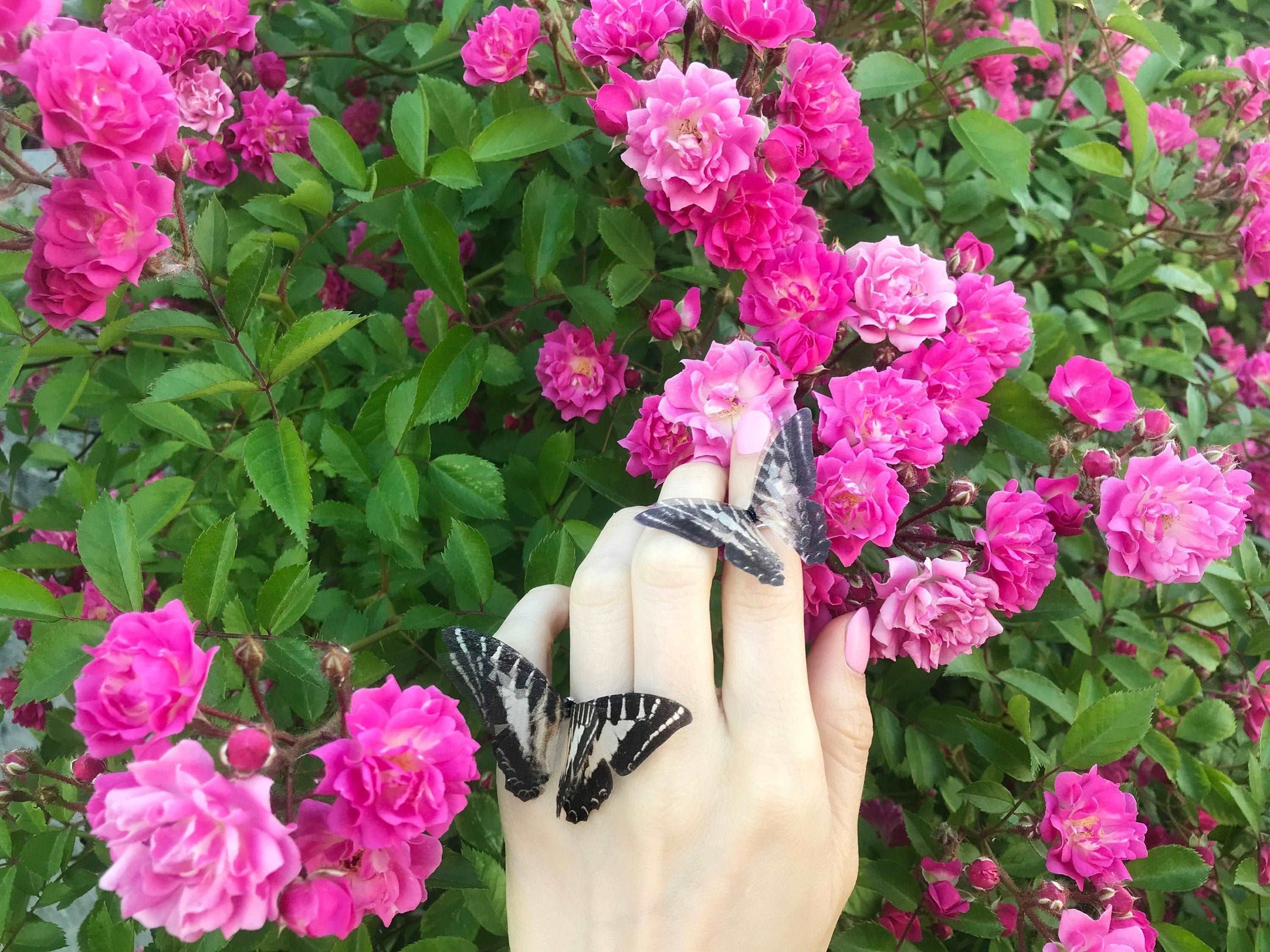 Boho Style Statement Ring with Butterfly Motif
