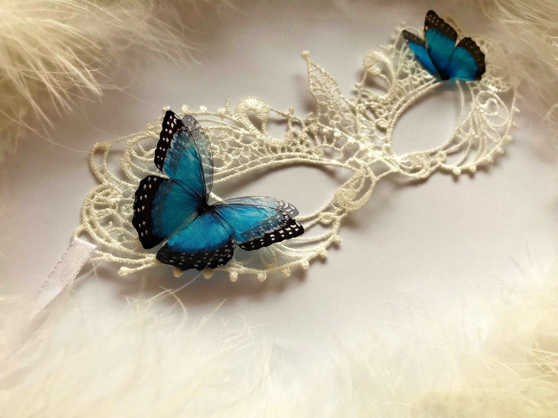 Masquerade Mask with Butterflies - Silk Butterflies