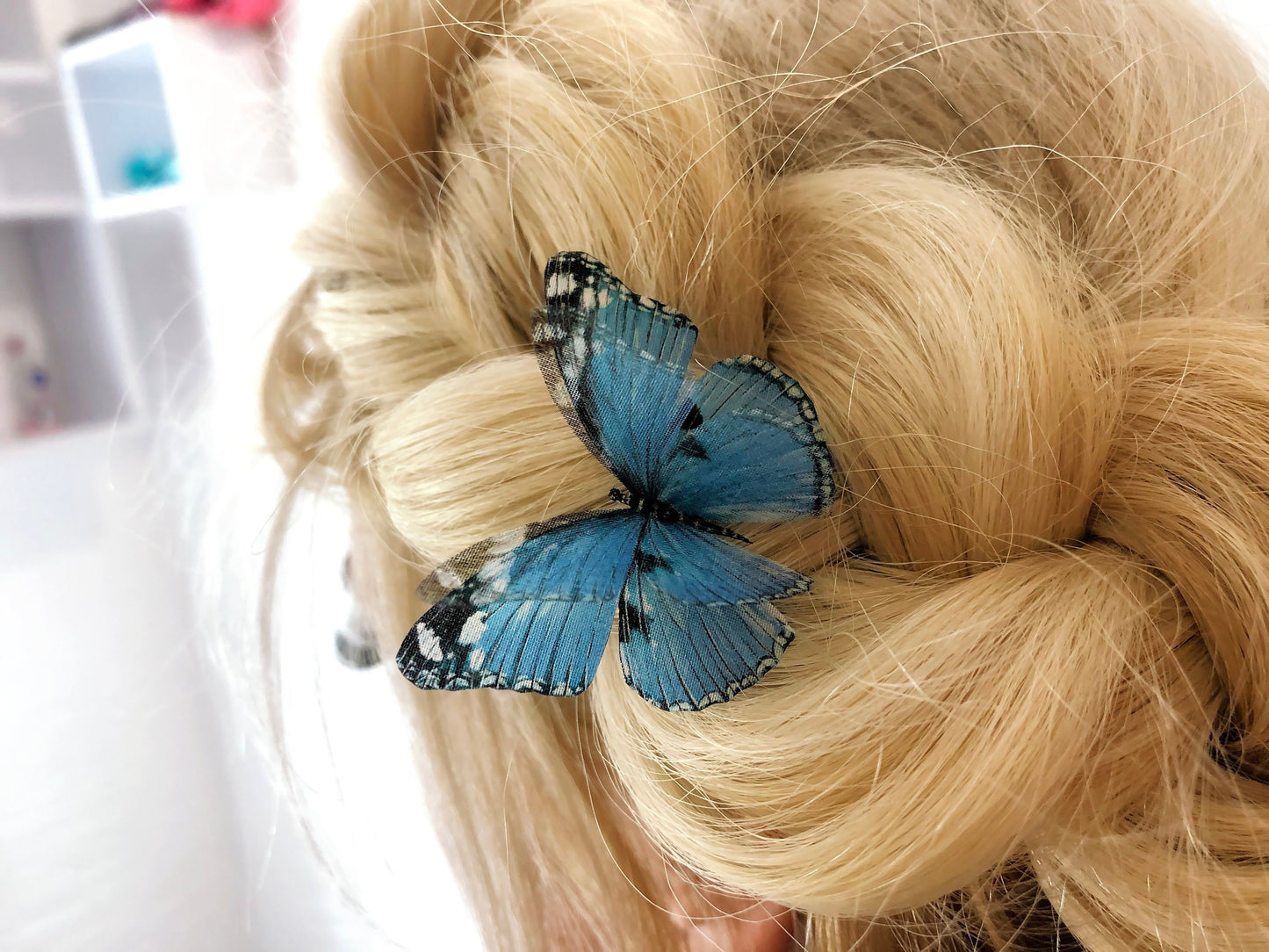 Sapphire Butterfly HairPin - Silk Butterflies