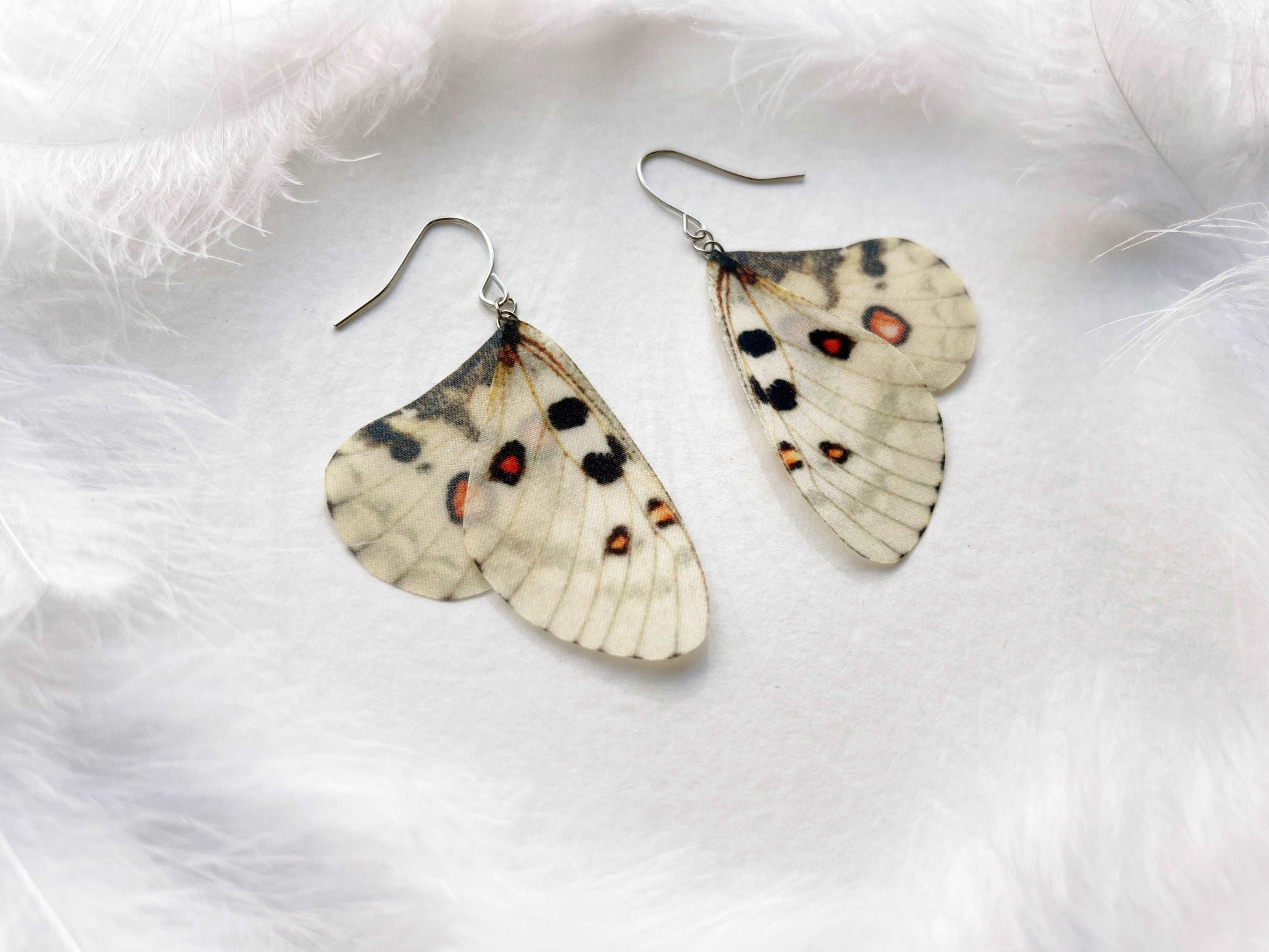 Korean style butterfly wing earrings in ivory
