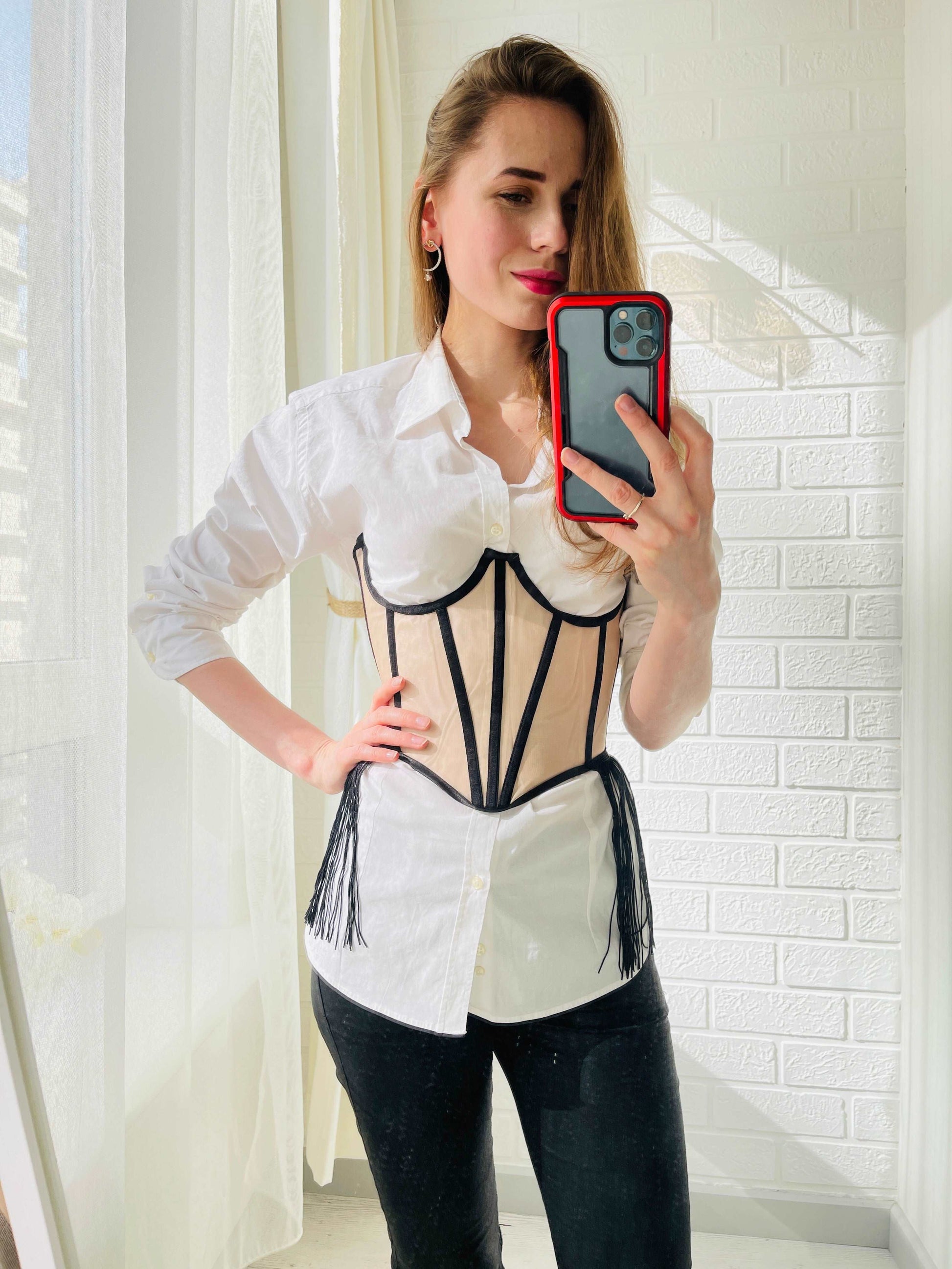 Custom-Fit Lace Up Corset Top