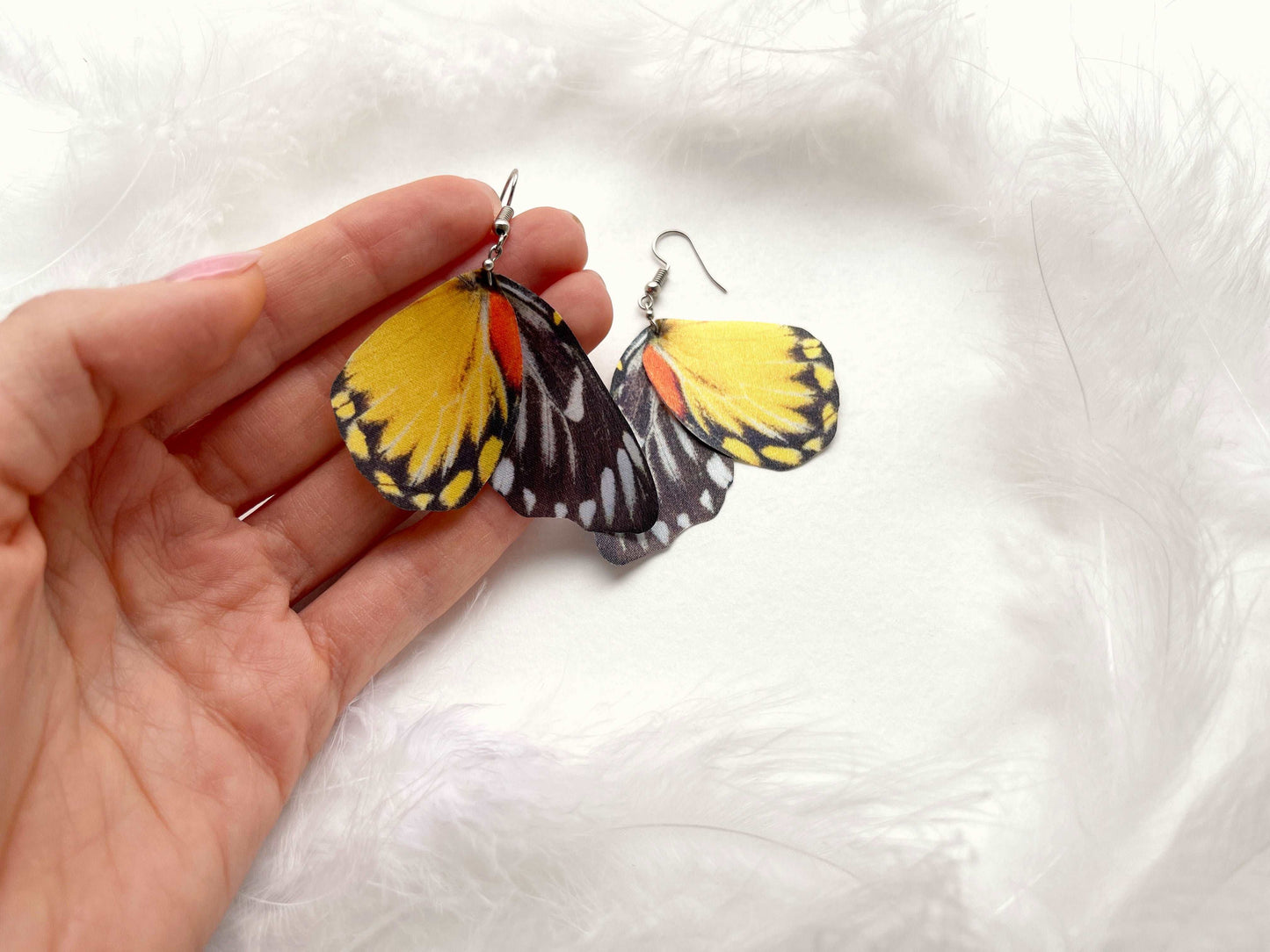 Whimsical Y2K Threader Earrings with Butterfly Wings design