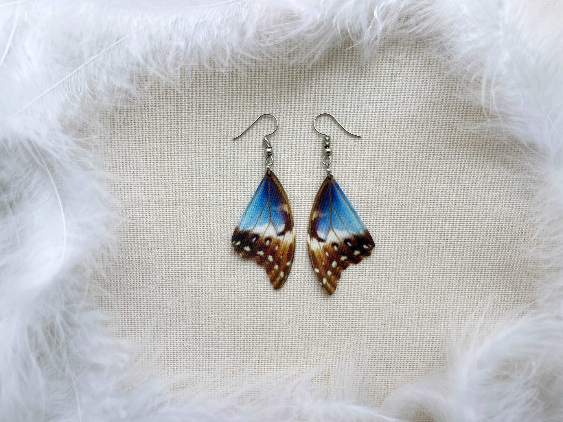 Sustainable Silk Wings Earrings with Ethereal Touch