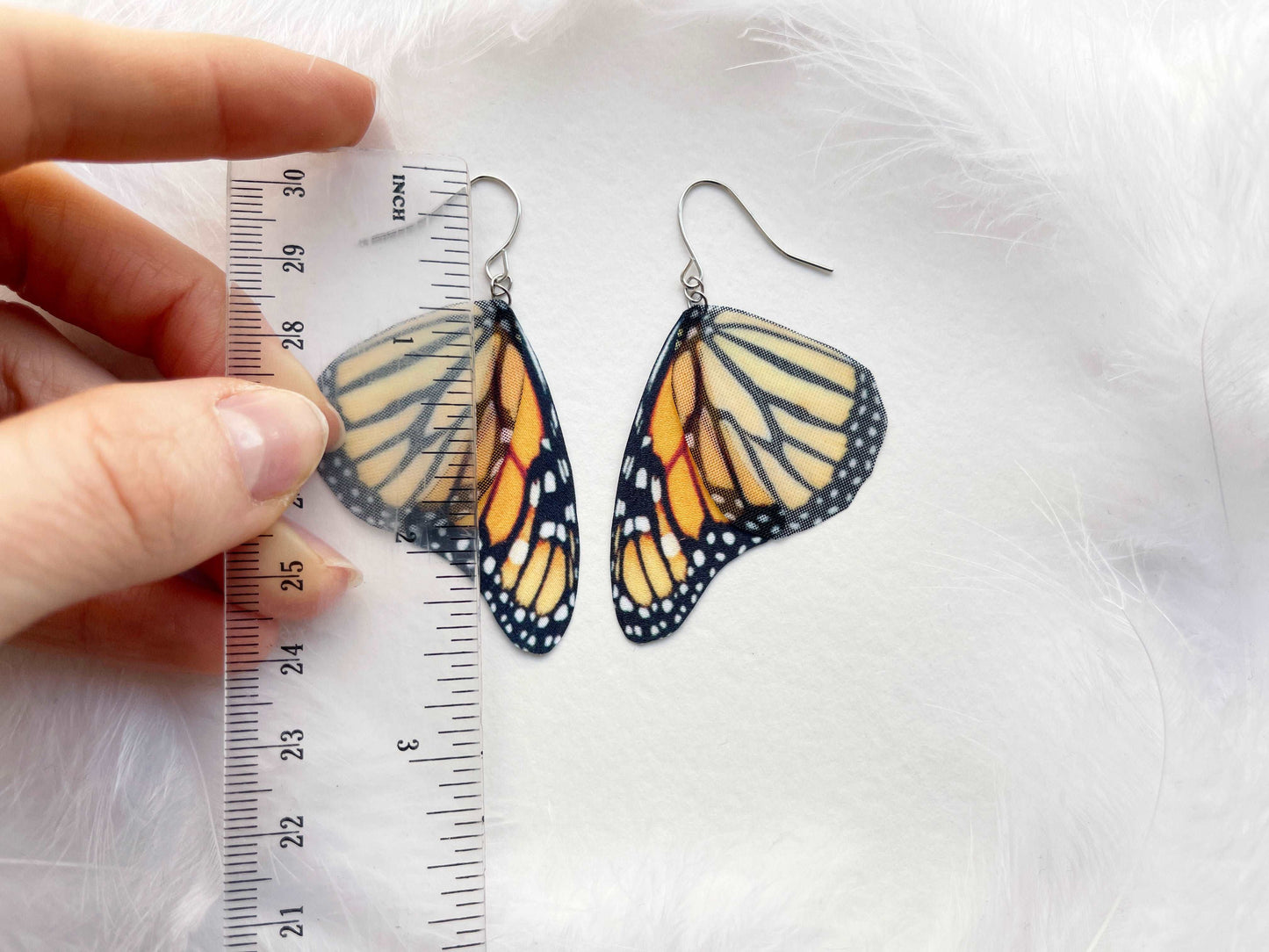 Mega Size Monarch Butterfly Earrings